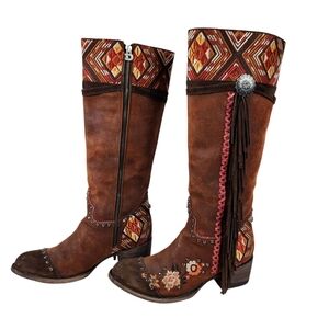 Old Gringo Double D Ranch Dream Weaver Suede Leather Western Boot Womens Size 10